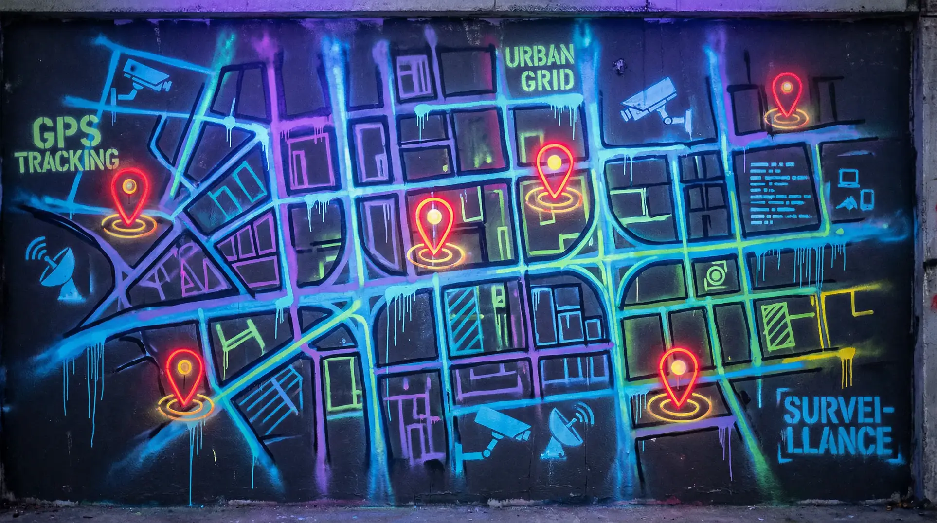 年轻的妈妈6在钱还看 狗仔追踪地图 - 城市涂鸦风格